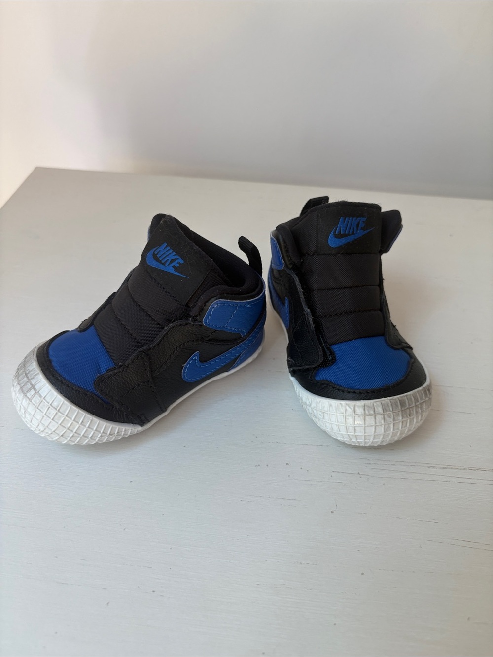 Nike Kids Black and Blue High-Top Sneakers